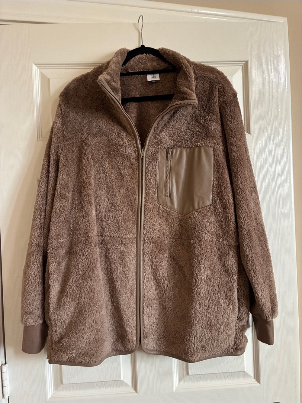 CAbi 4675 Plush Bomber Jacket in Brown